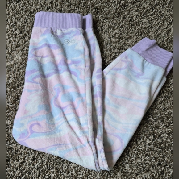 *3/$20 Juicy Couture Girl Velour Multi Purple Jogger Sweatpants - Picture 2 of 5